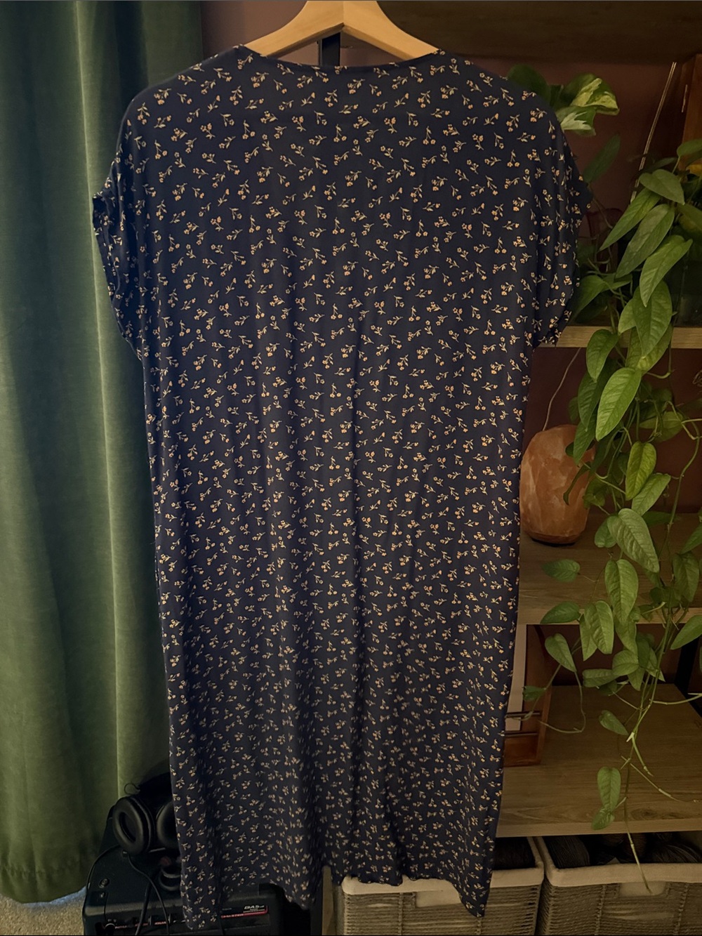 Madewell Navy Blue Floral Button-Front Midi Dress - Picture 2 of 6